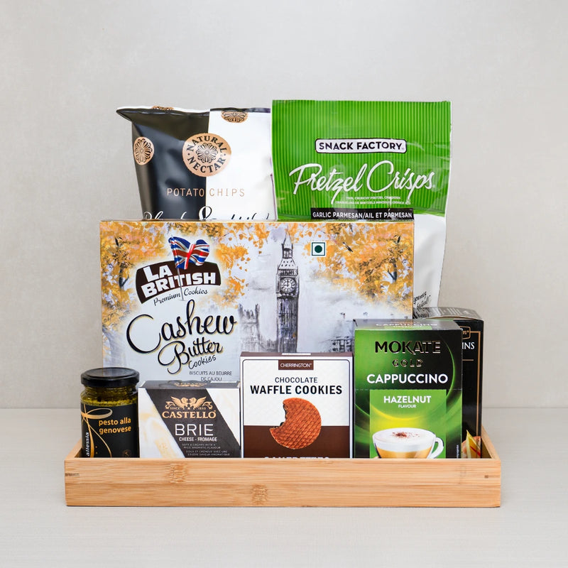 A generous shareable gourmet gift basket for the whole family