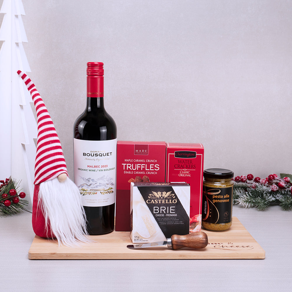 Festive Santas Wine Cheese And Truffles Hamper