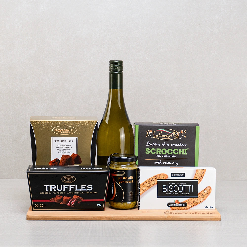 Olives, Wine & Biscotti Trio